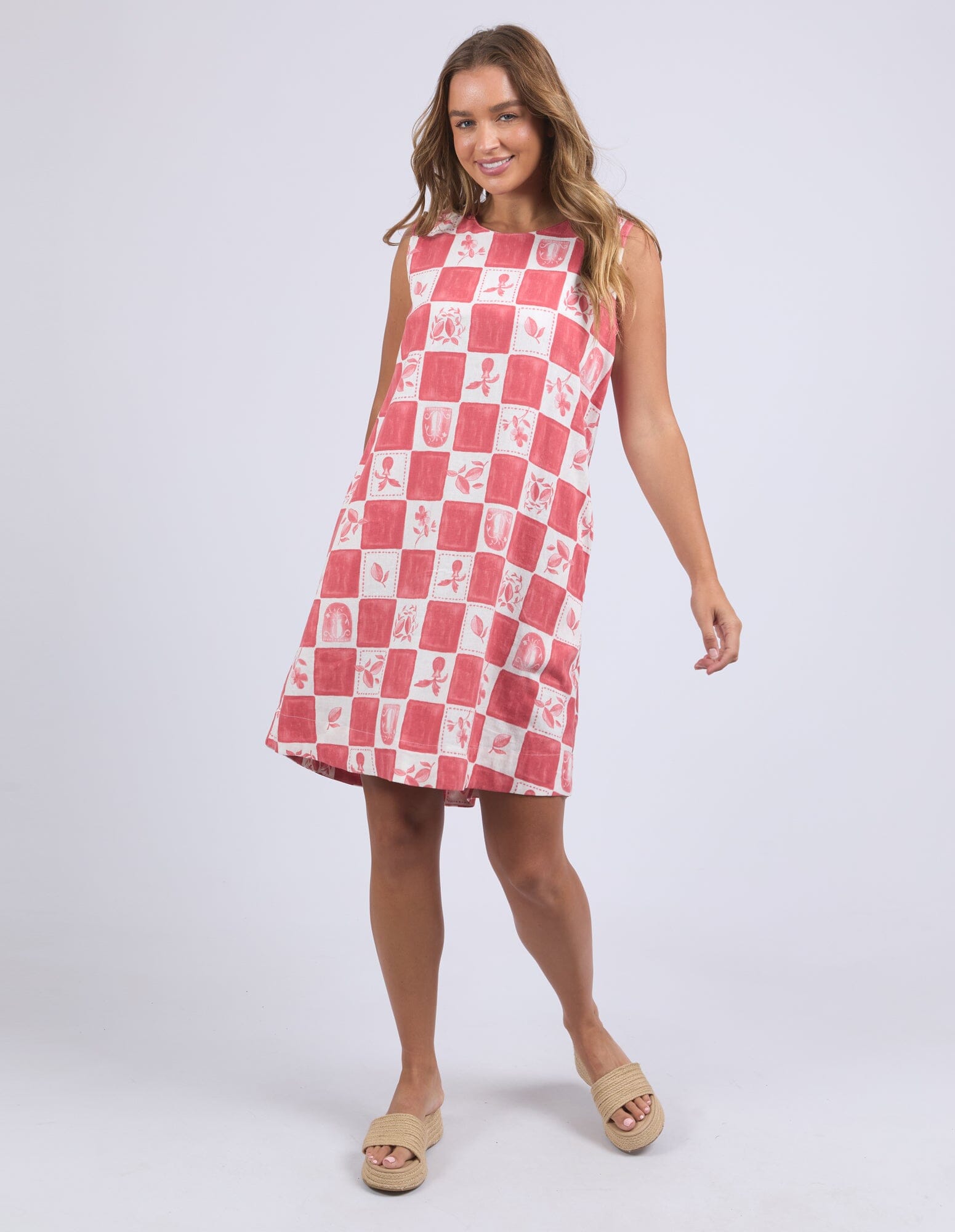 Biarittz Dress Crimson Print
