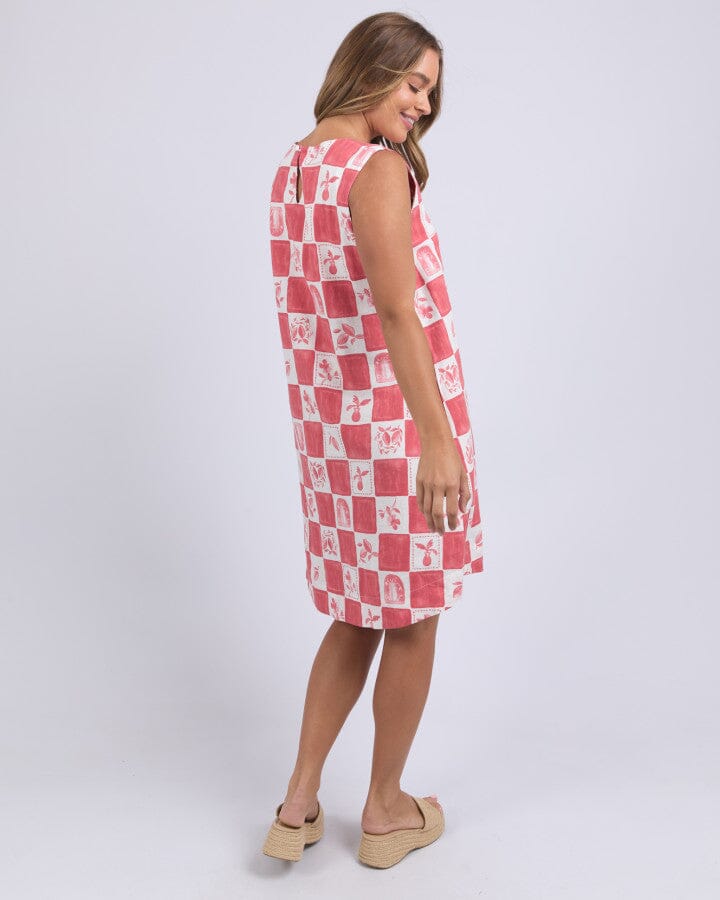 Biarittz Dress Crimson Print