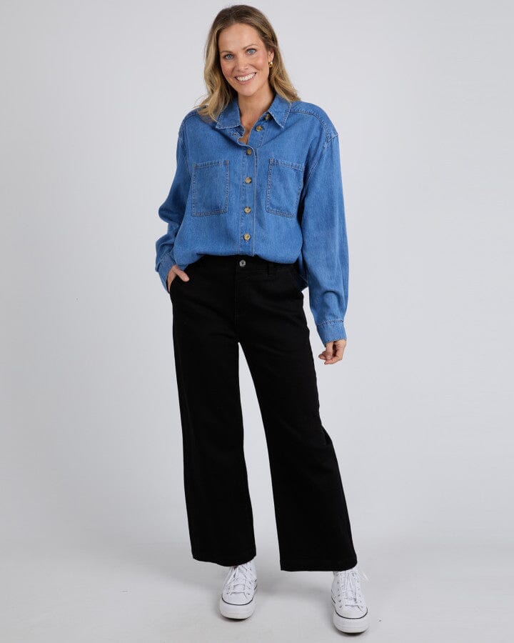 BLAKE DENIM SHIRT MID BLUE WASH