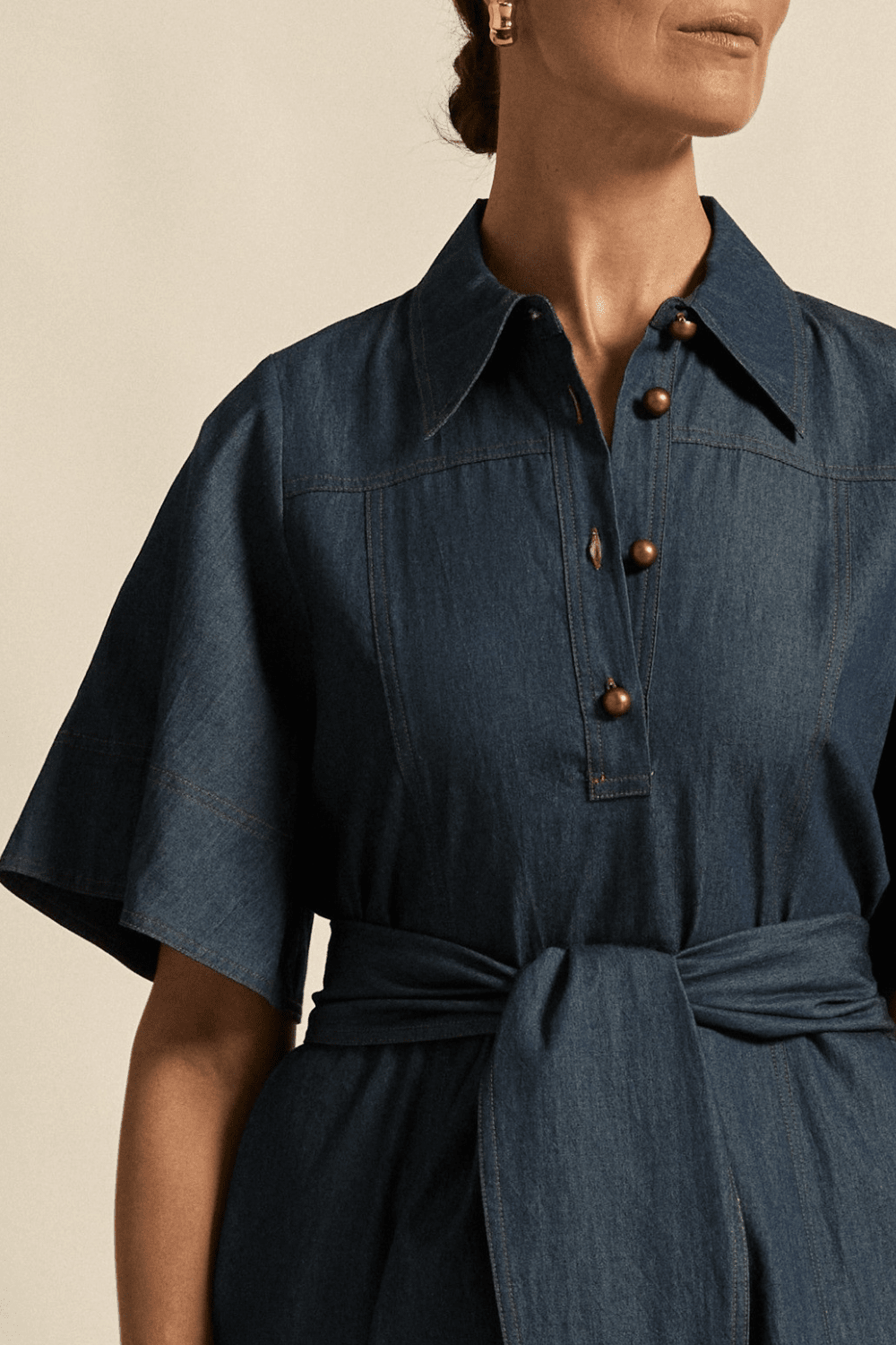 Cameo Dress Dark Chambray