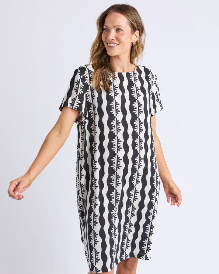 Casa Shift Dress Black/Marshmellow