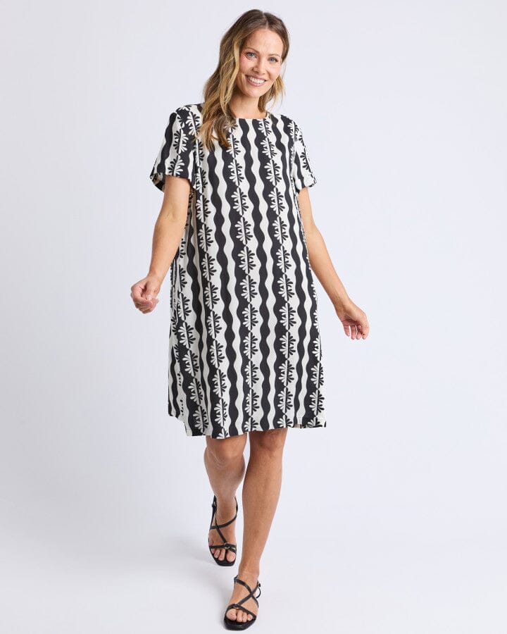 Casa Shift Dress Black/Marshmellow