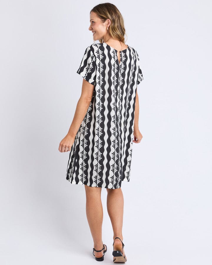 Casa Shift Dress Black/Marshmellow