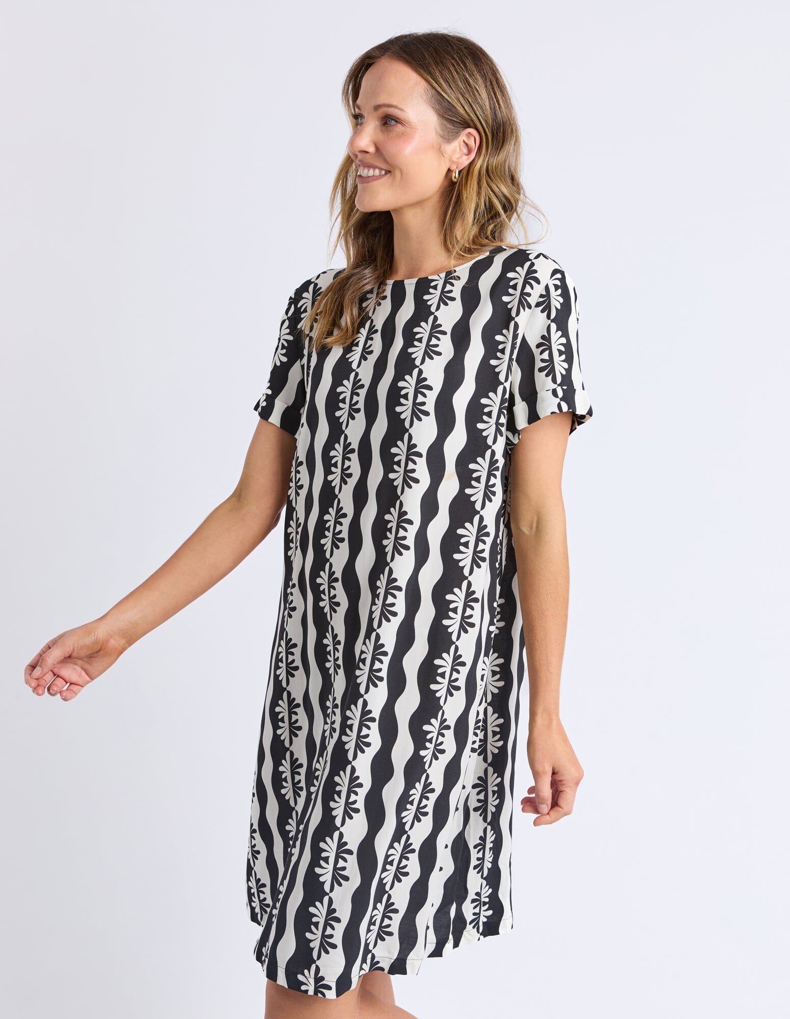 Casa Shift Dress Black/Marshmellow