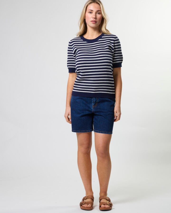 Charly Knit Navy/White Stripe