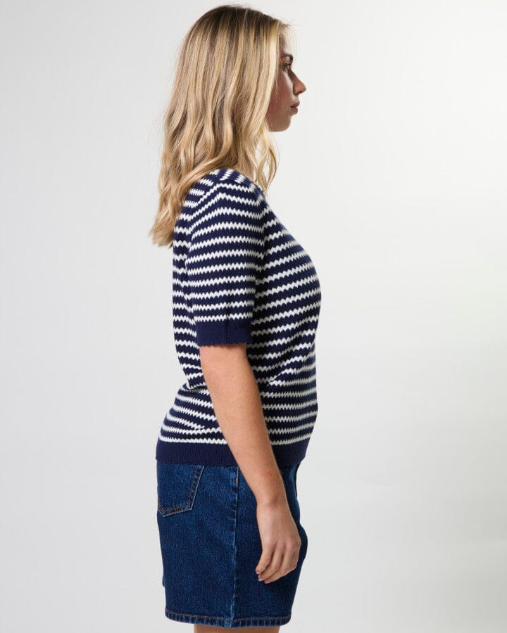 Charly Knit Navy/White Stripe