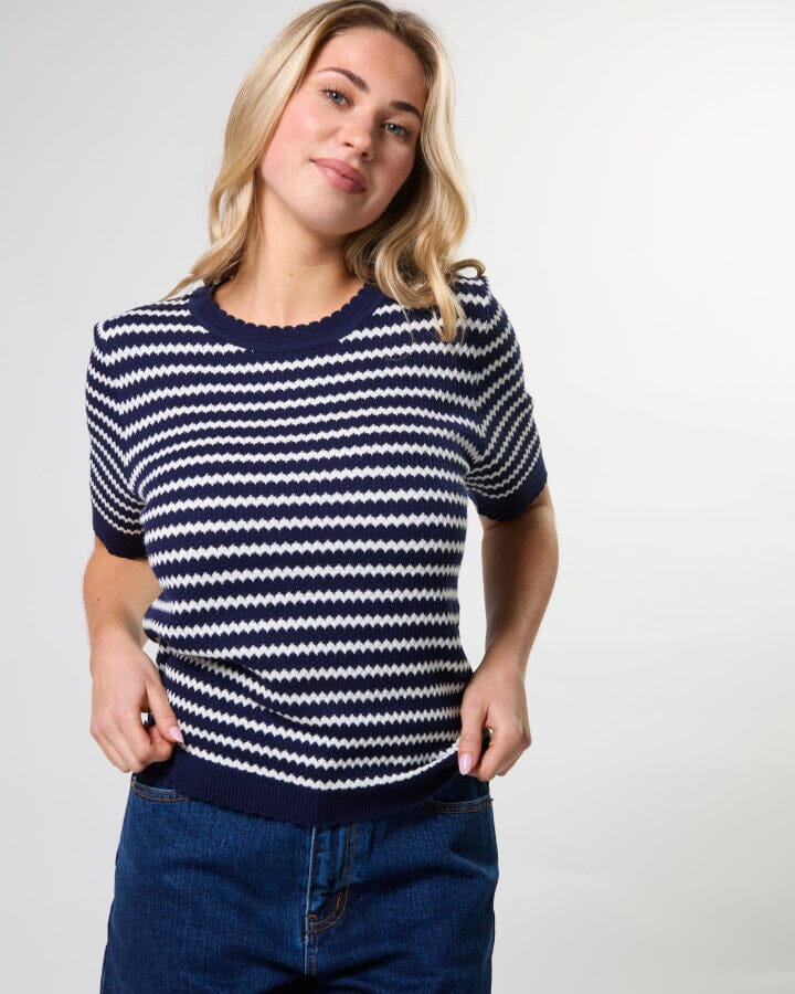 Charly Knit Navy/White Stripe