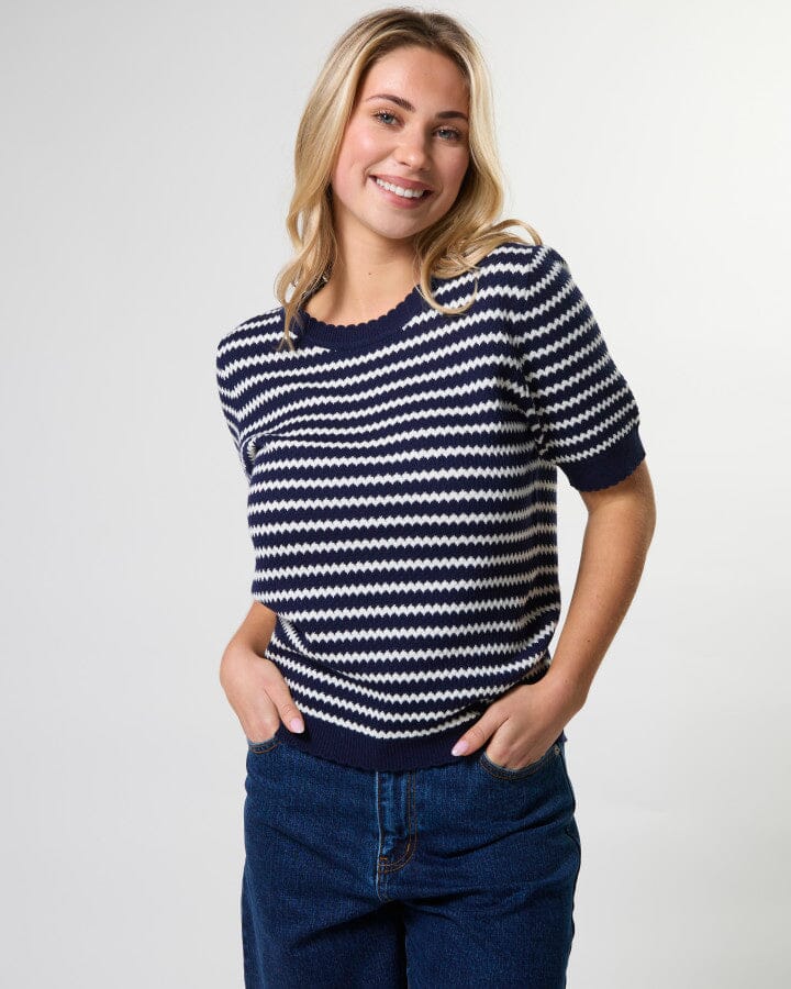 Charly Knit Navy/White Stripe