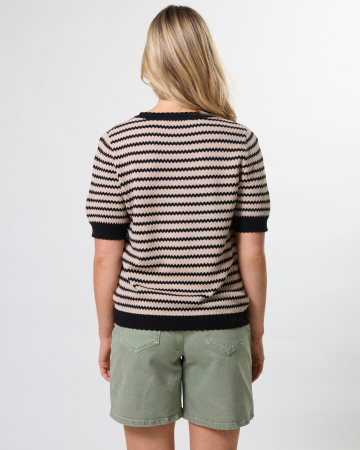 Charly Knit Sand/Black Stripe