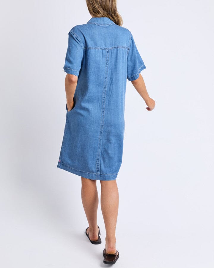 Cora Denim Dress Mid Blue