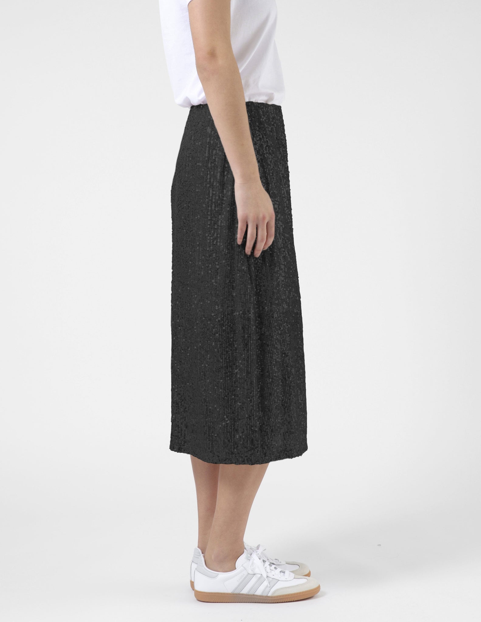 CRYSTAL SKIRT BLACK SEQUINS