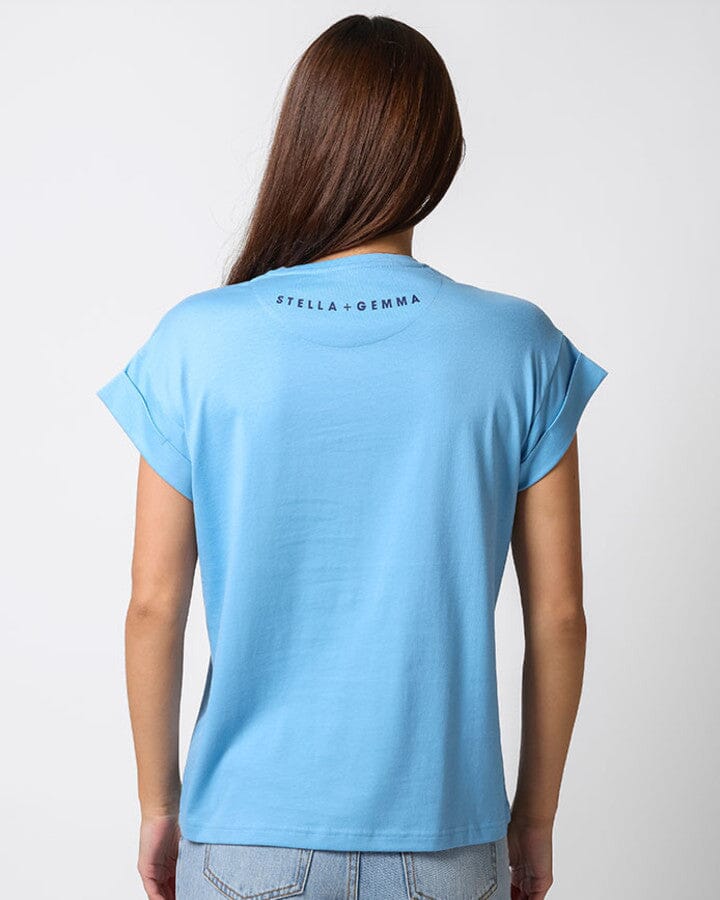 CUFF SLEEVE T SHIRT CAPRI LOVE BLUE