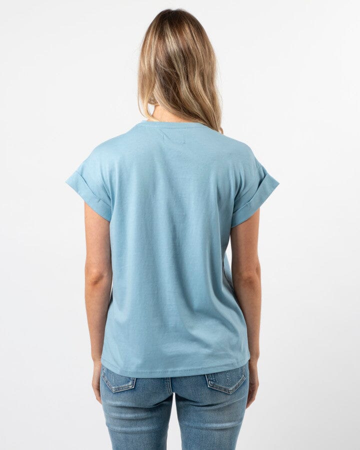 Cuff Sleeve T-Shirt Ocean S+G