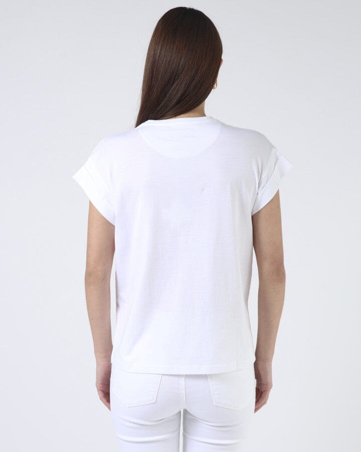 Cuff Sleeve T-Shirt White Champagne Social Club