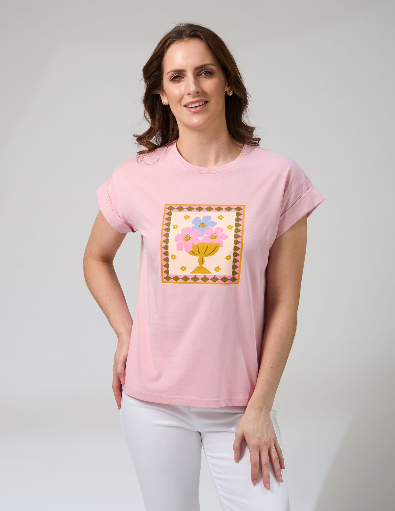 Cuff Tee Jardin Tile Mauve