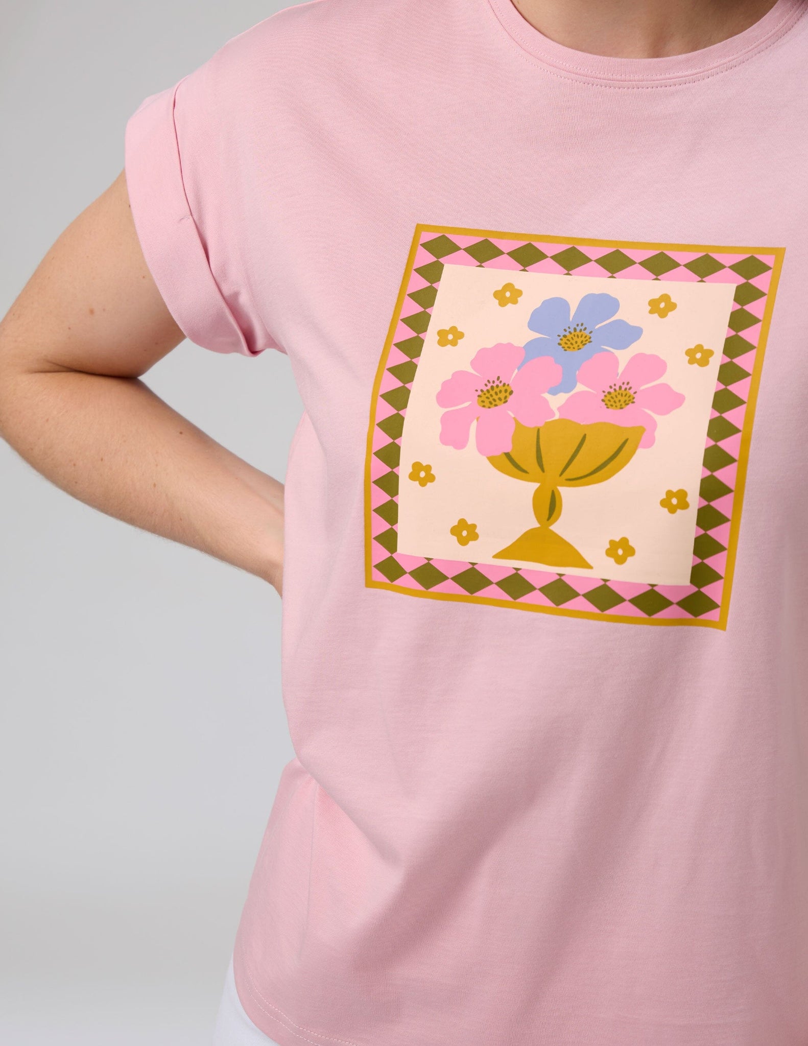 Cuff Tee Jardin Tile Mauve