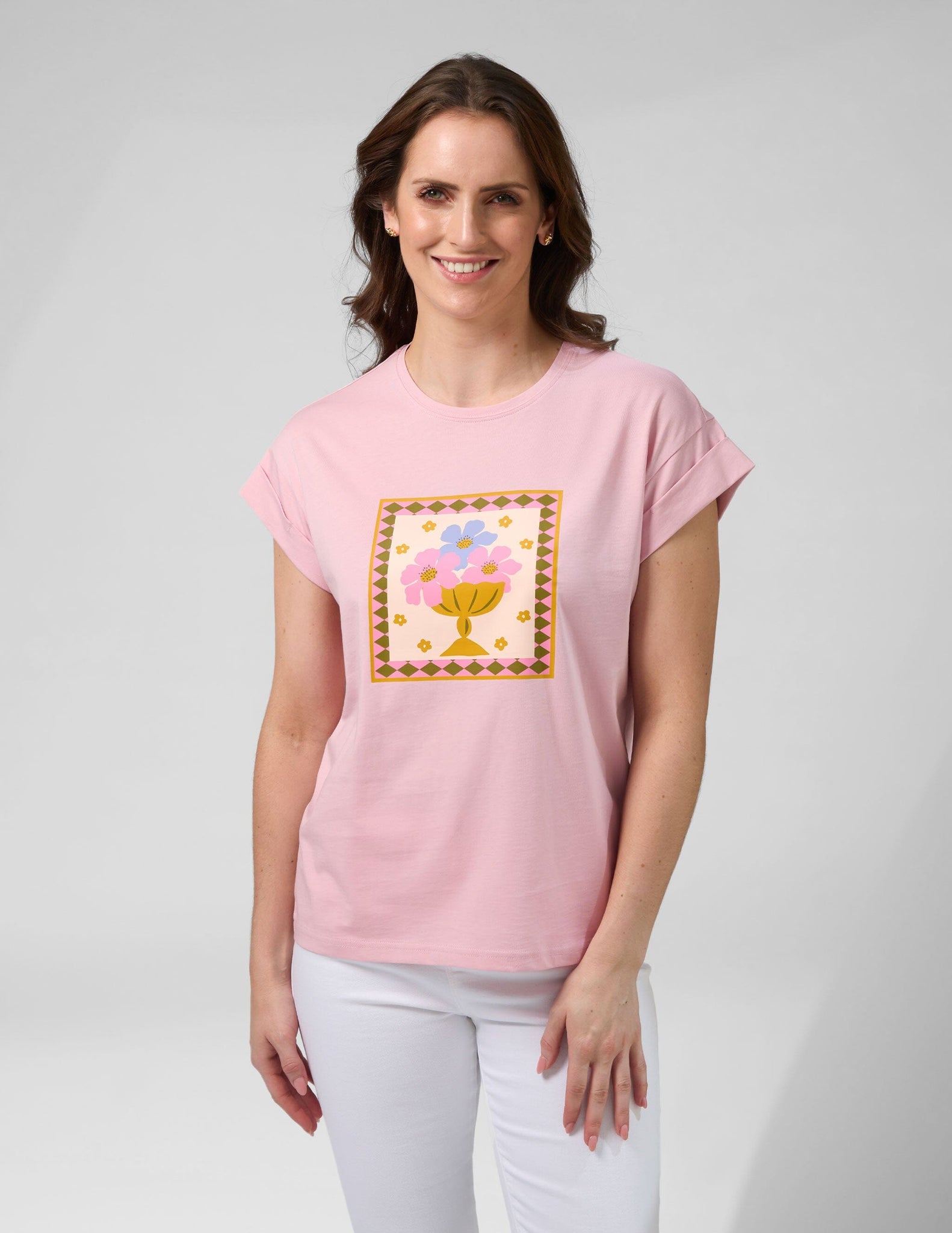 Cuff Tee Jardin Tile Mauve