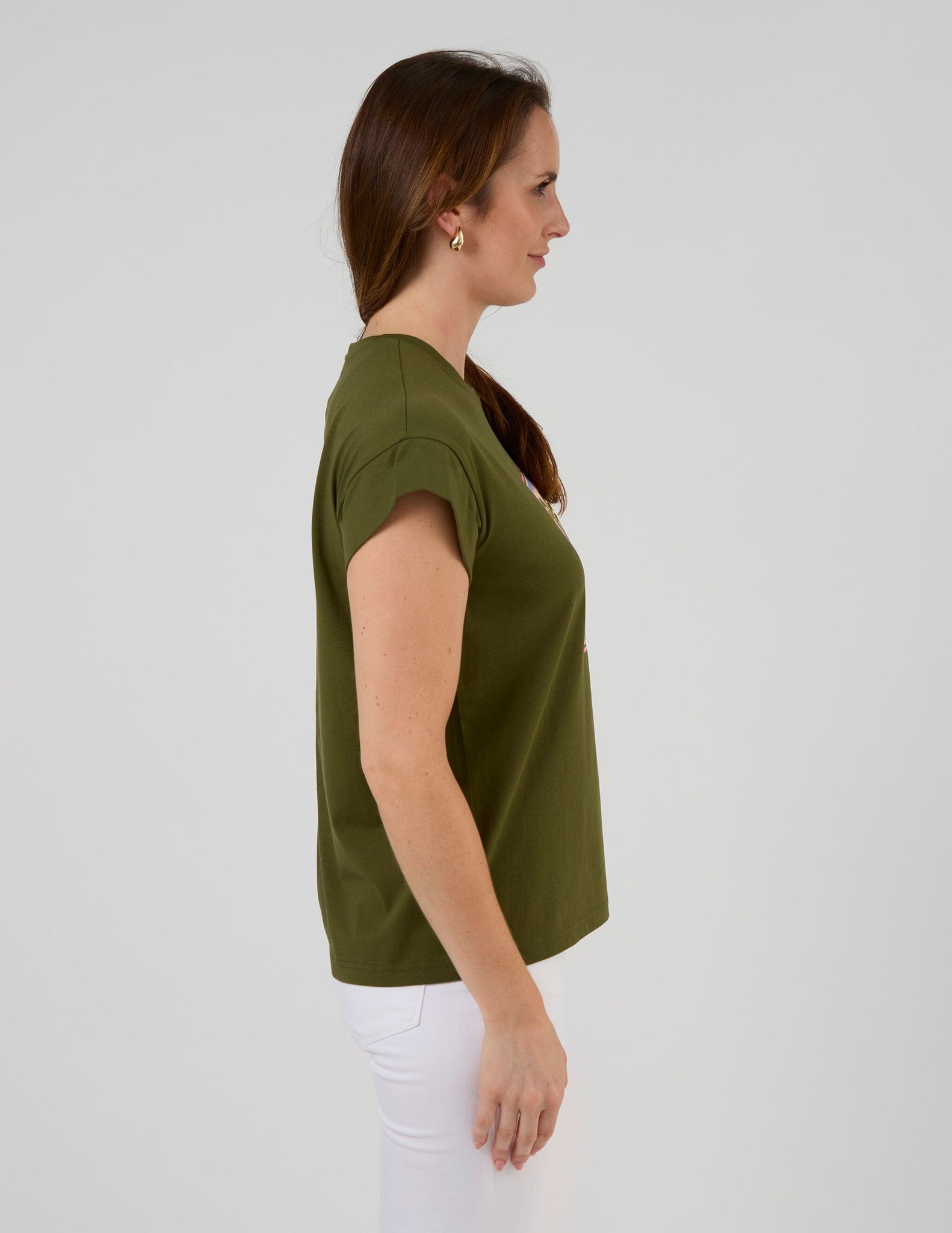 Cuff Tee Palm Khaki