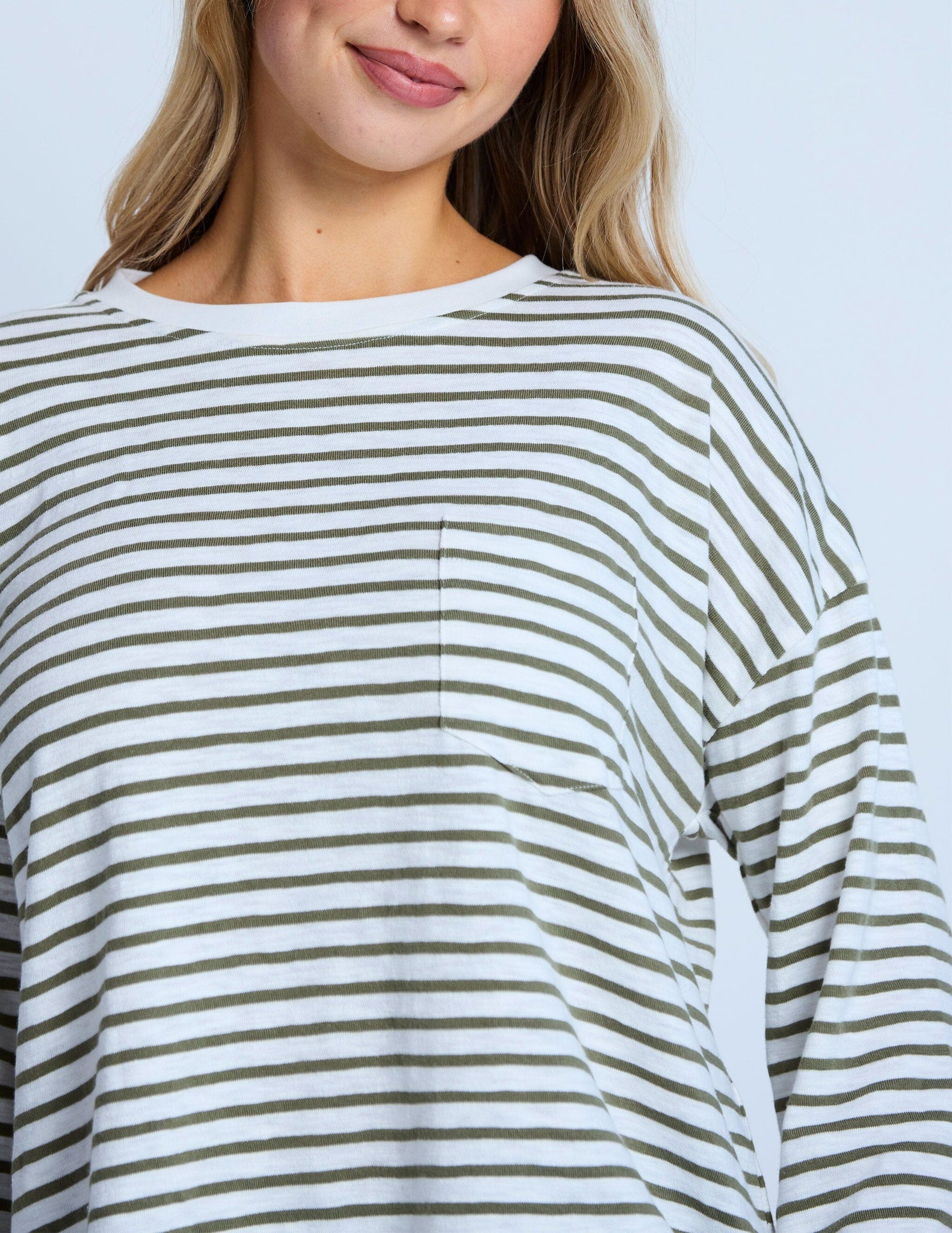 Drop Shoulder Tee  Herbal Stripe