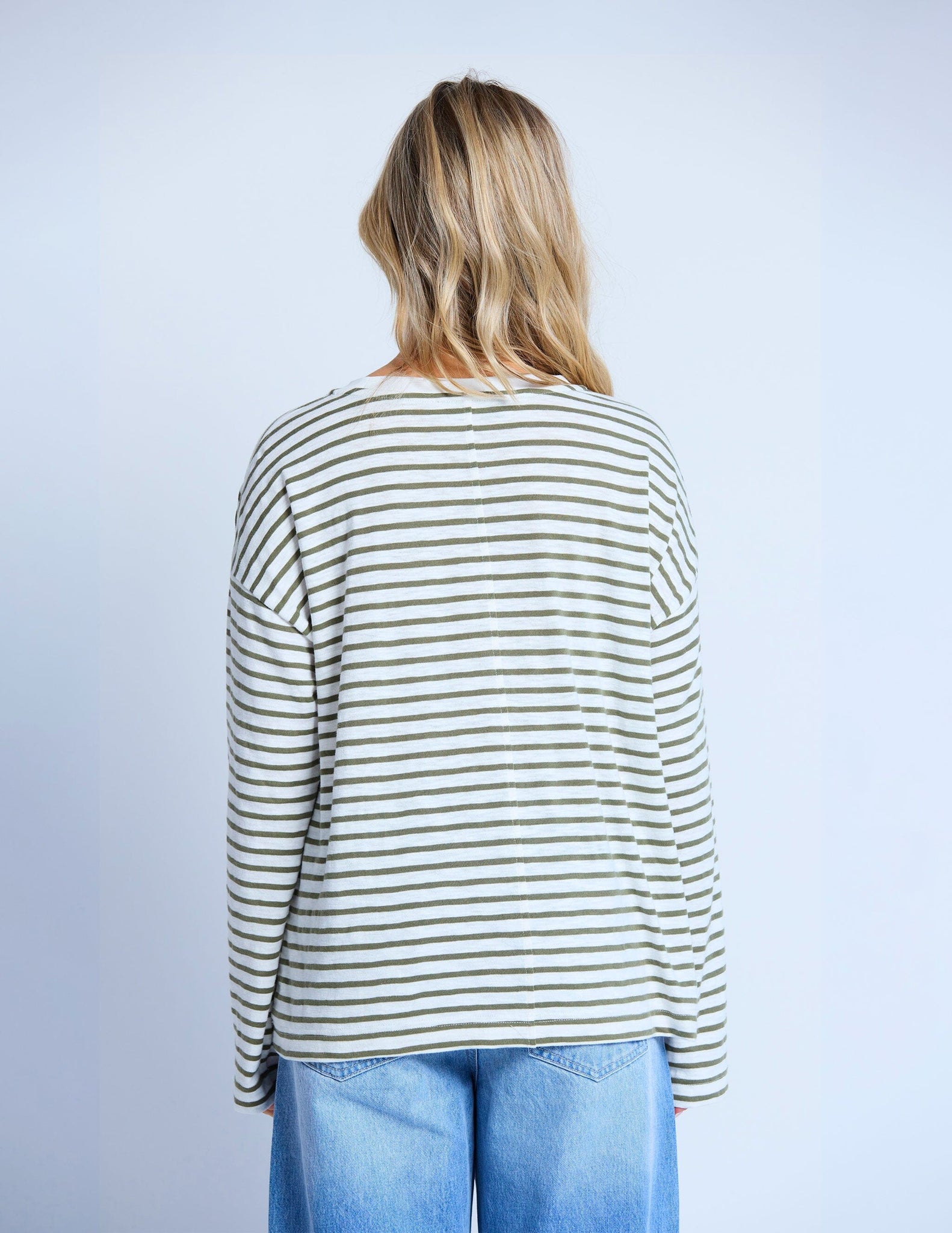 Drop Shoulder Tee  Herbal Stripe