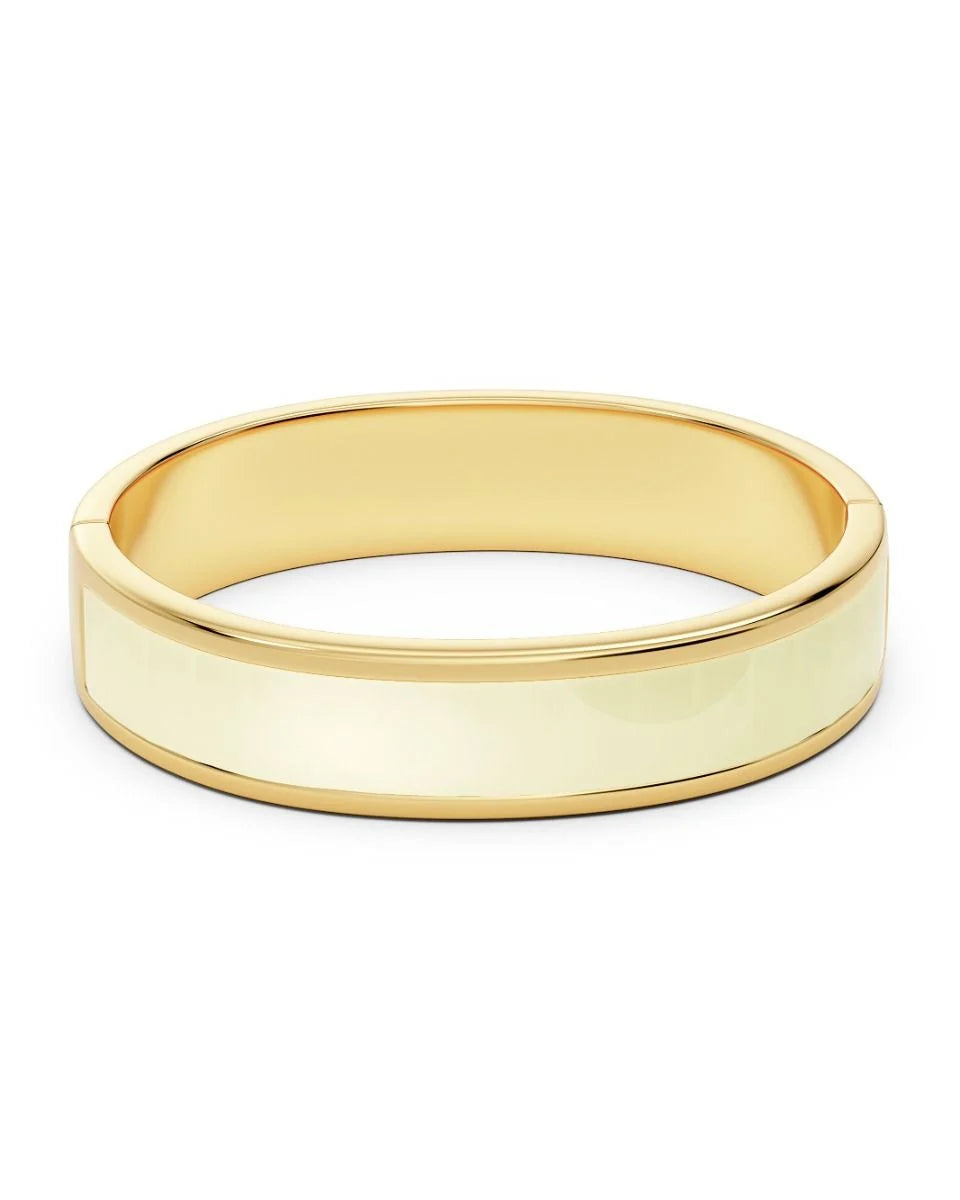 FRAME BANGLE ENAMEL OFFWHITE GOLD