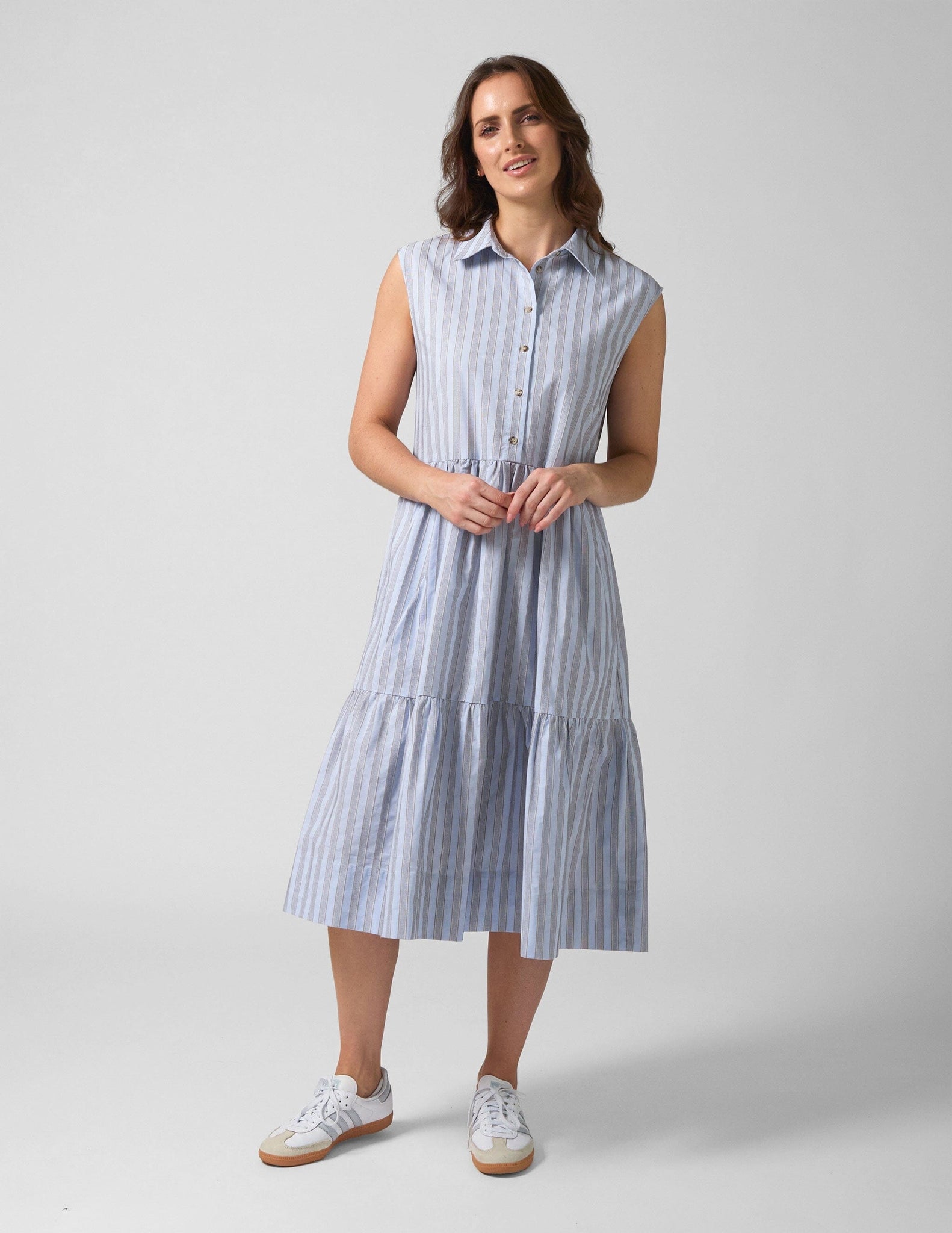 Ellie Dress Sand Stripe