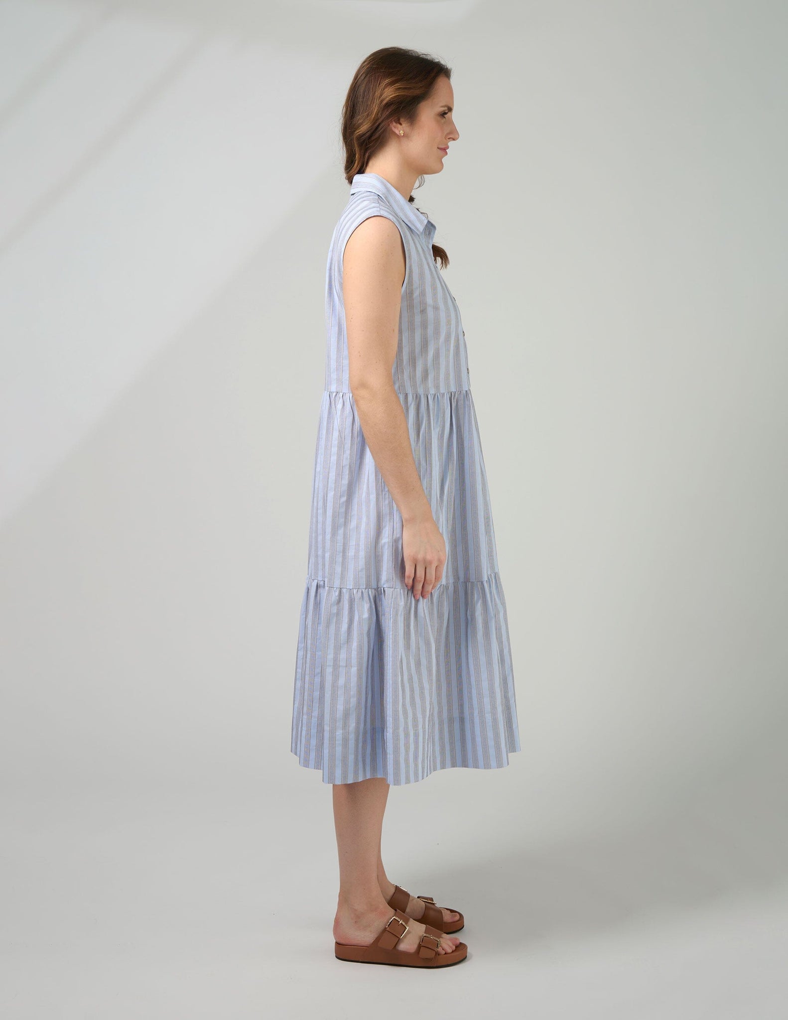 Ellie Dress Sand Stripe