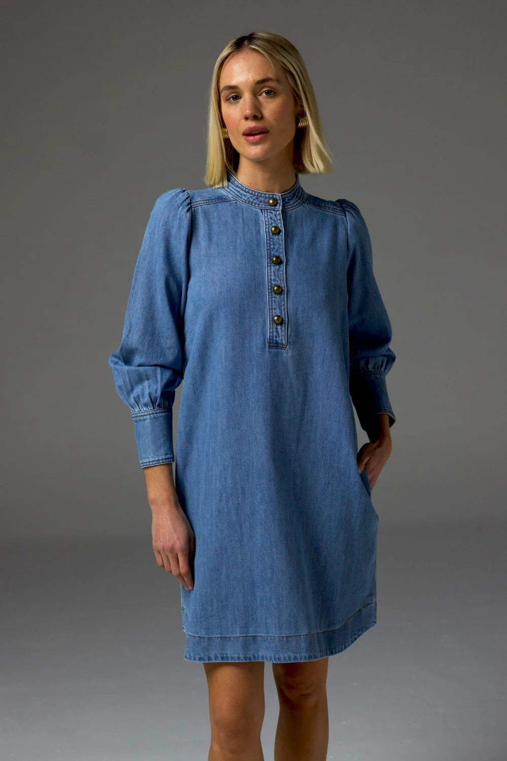 Elocution Dress - Light Washed Denim