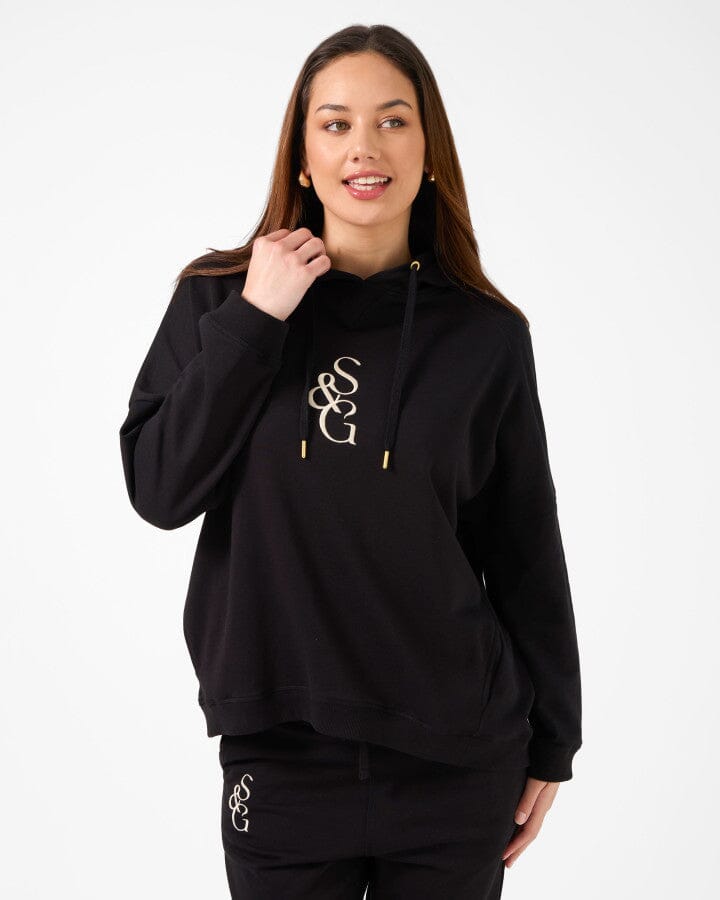 Essential Hoodie Black with S+G Logo