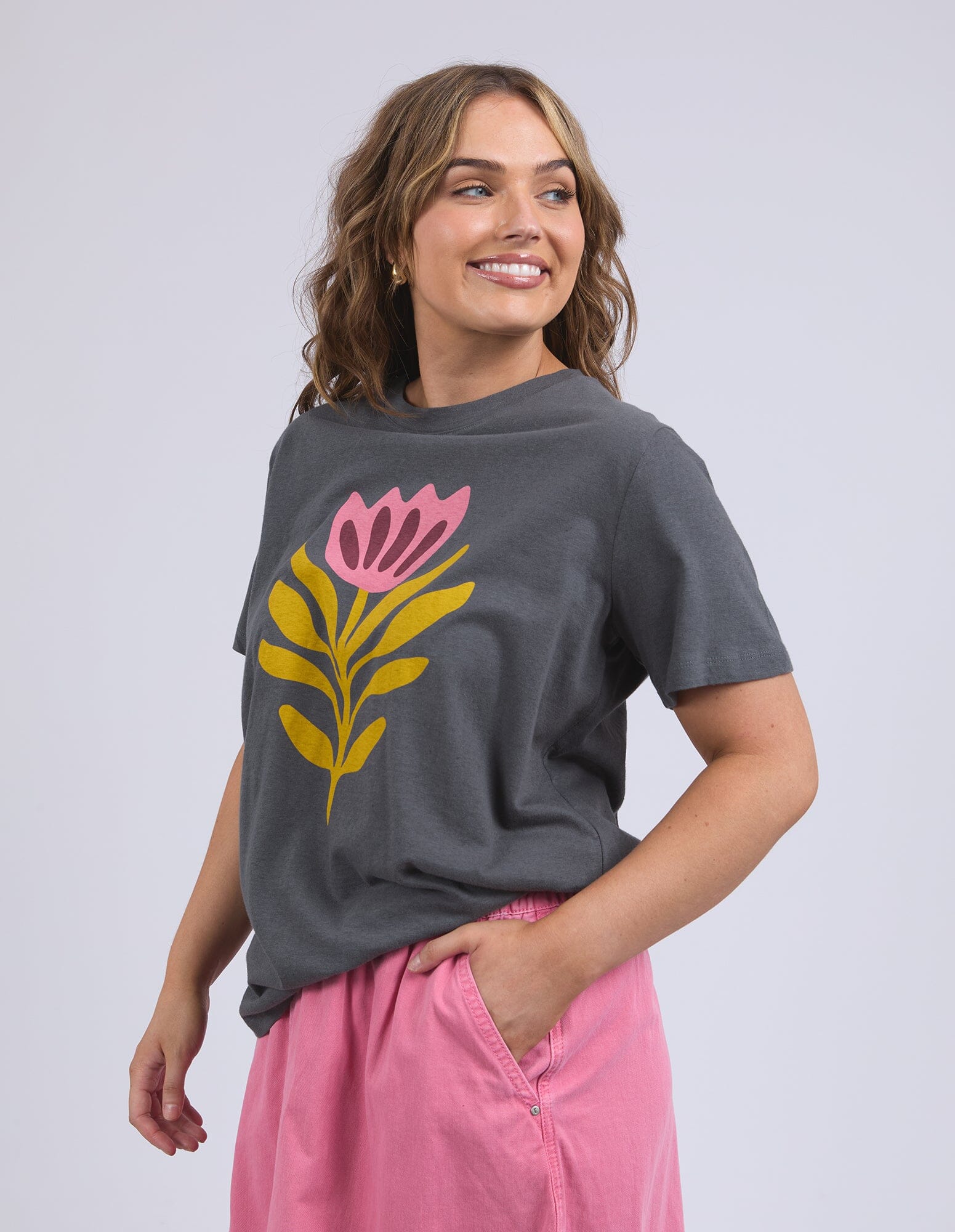 Fiore Tee Charcoal