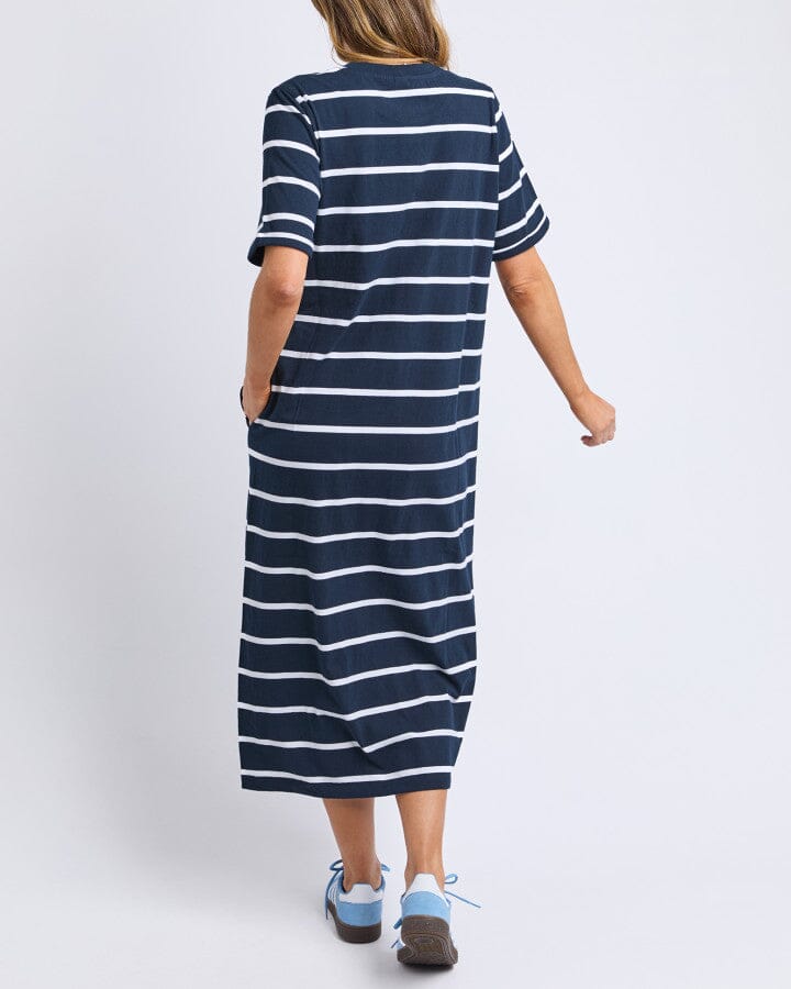Halli Dress Stripe Navy/White