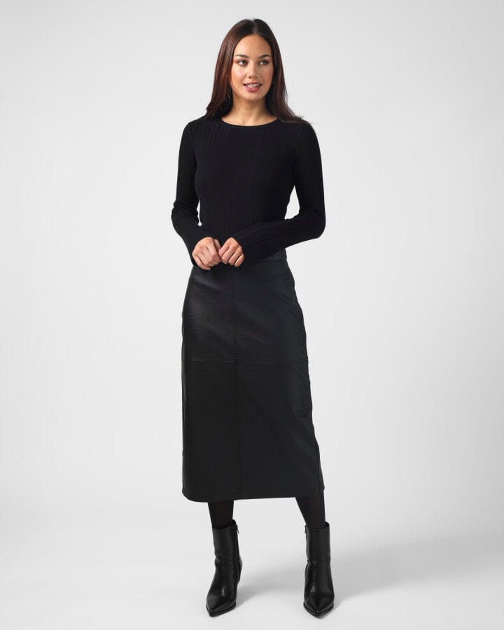 Josie Skirt Black Croc