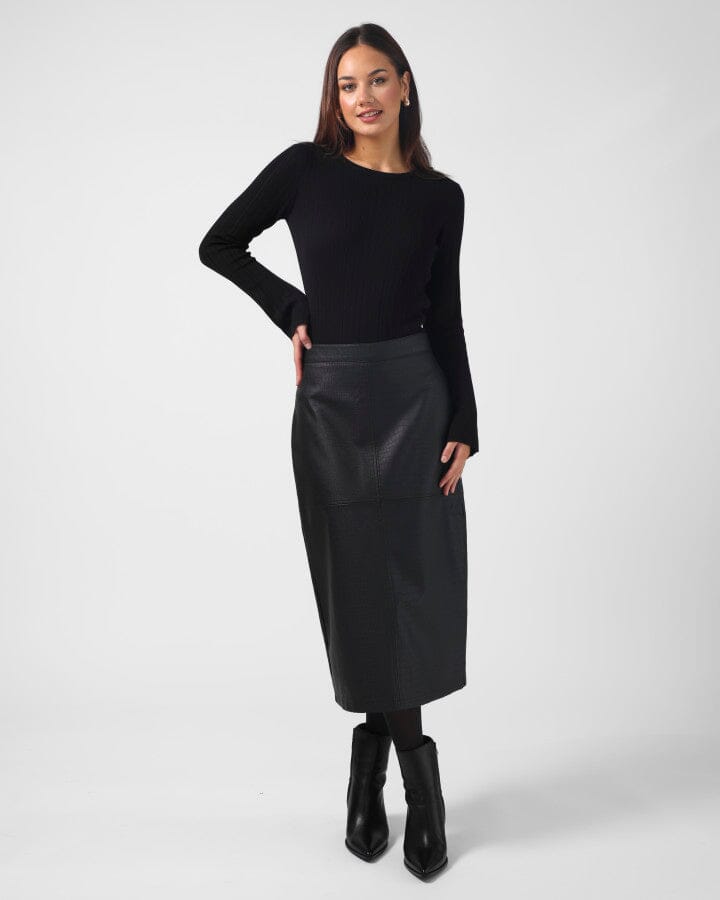 Josie Skirt Black Croc