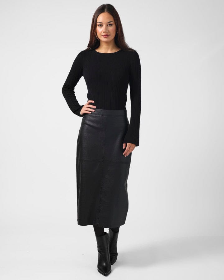 Josie Skirt Black Croc