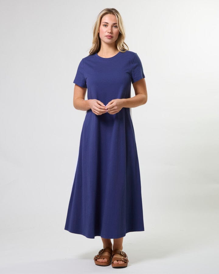 Leah Dress Navy Stripe