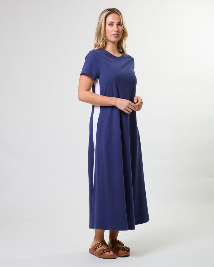 Leah Dress Navy Stripe
