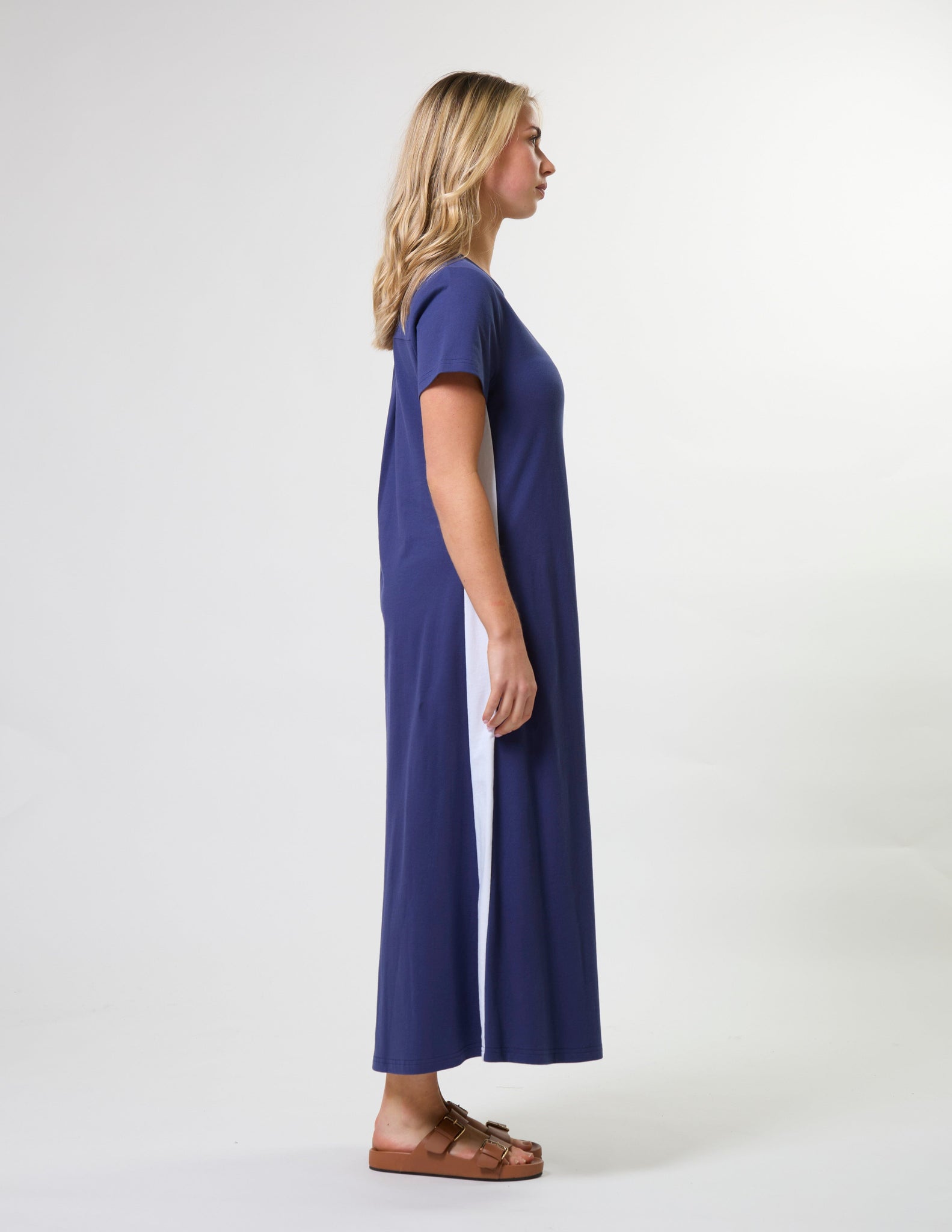 Leah Dress Navy Stripe