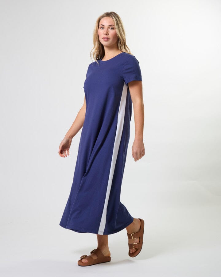 Leah Dress Navy Stripe