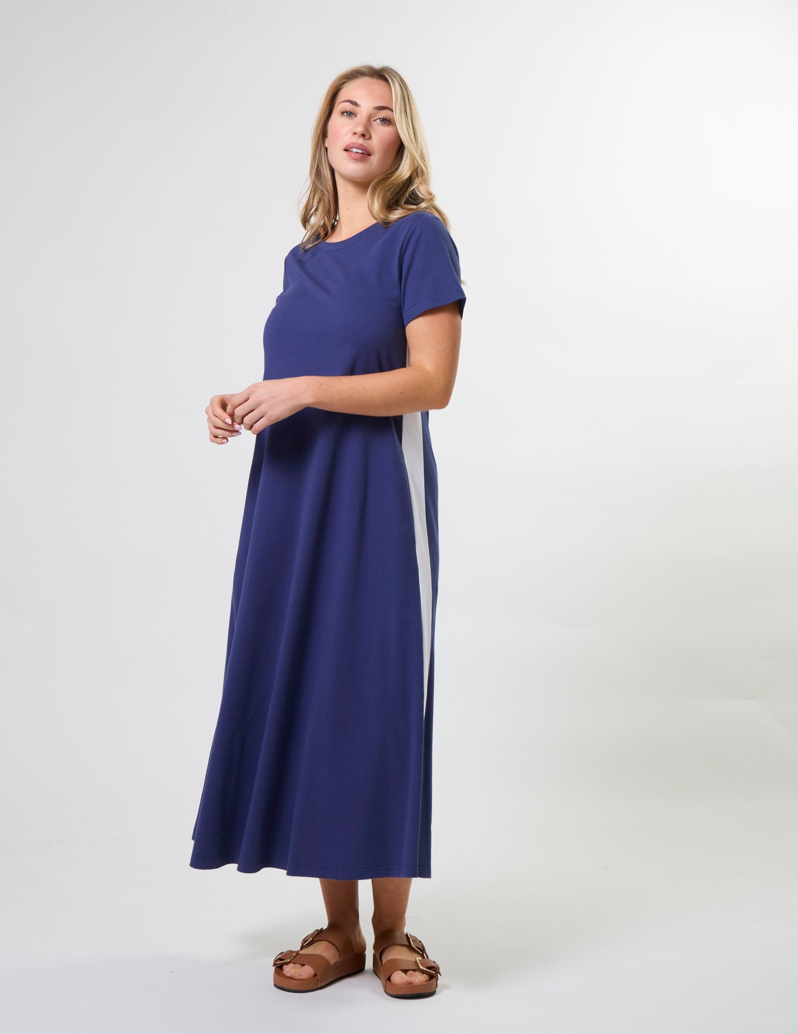 Leah Dress Navy Stripe