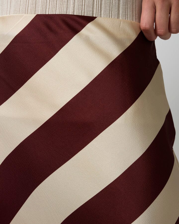 Liv Skirt Merlot Stripe