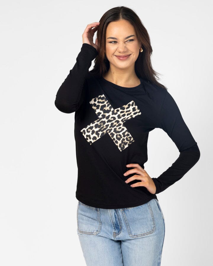 Long Sleeve Leopard Cross