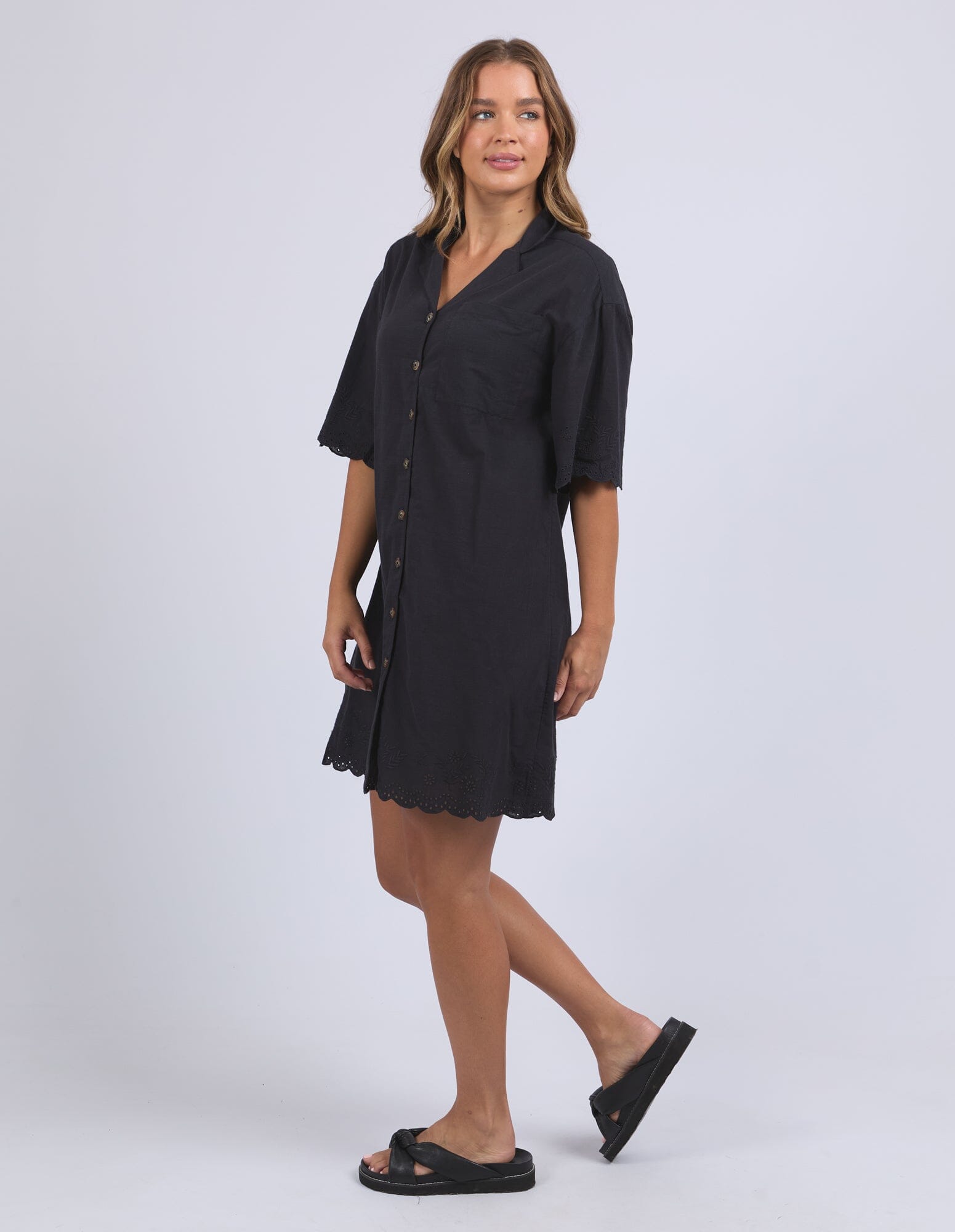 Madeleine Shirt Dress Black