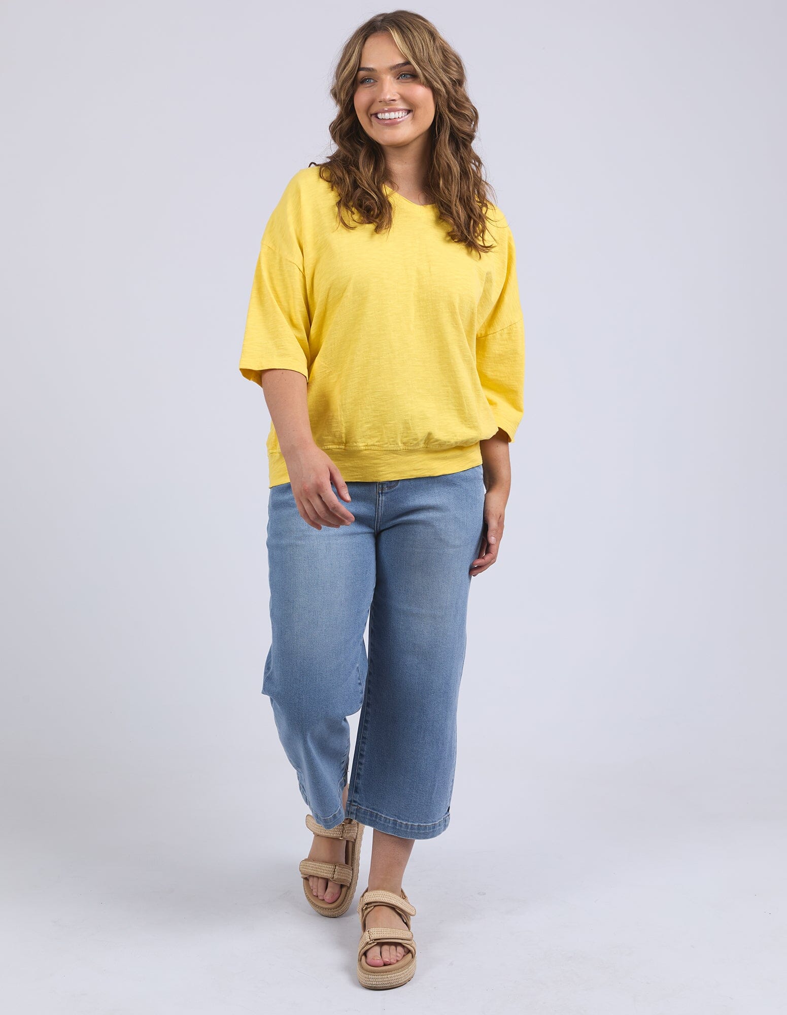 Mazie Vee Neck Lemon