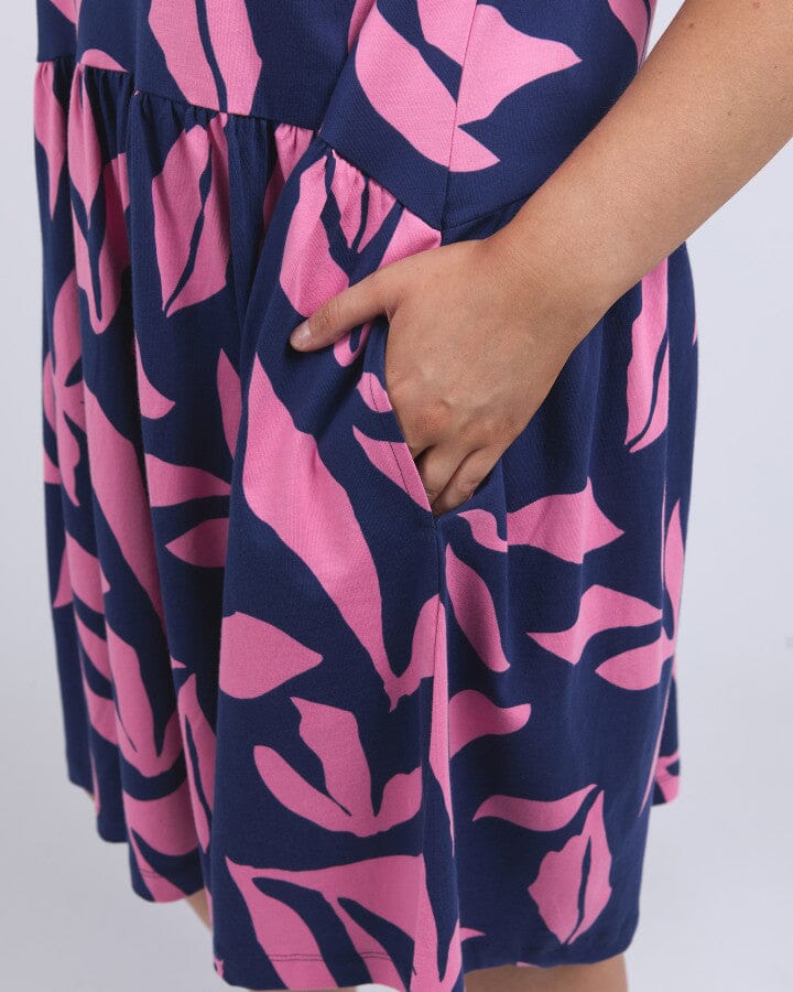 Mimosa Dress Blue Depths Yardage Print