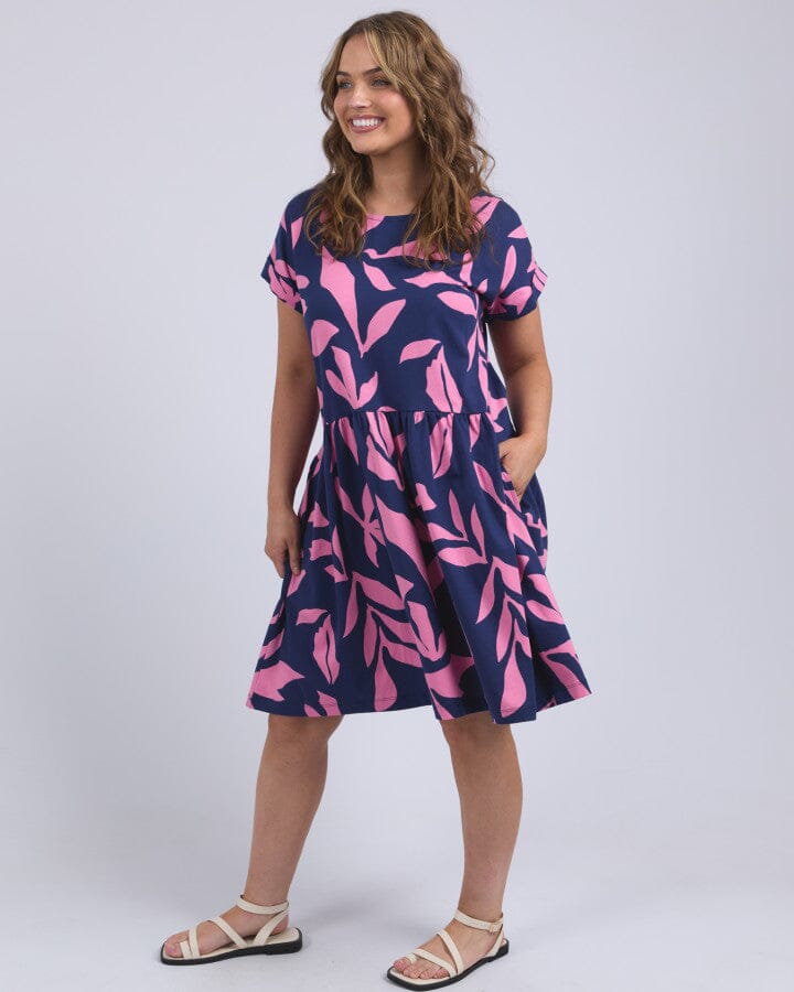 Mimosa Dress Blue Depths Yardage Print