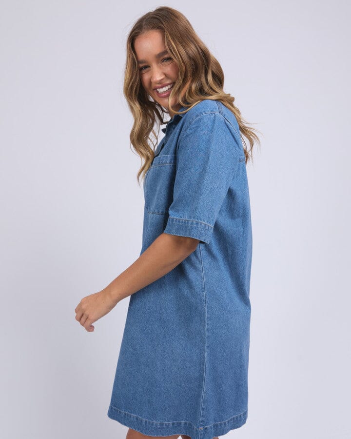 Monte Shirt Dress Mid Blue