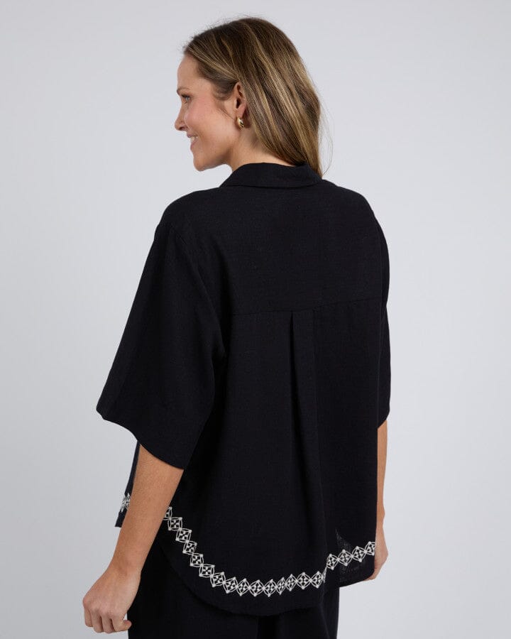 NINA EMBROIDED SHIRT BLACK