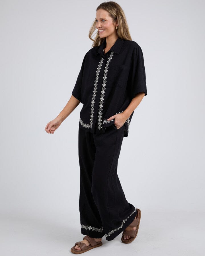 NINA EMBROIDED SHIRT BLACK