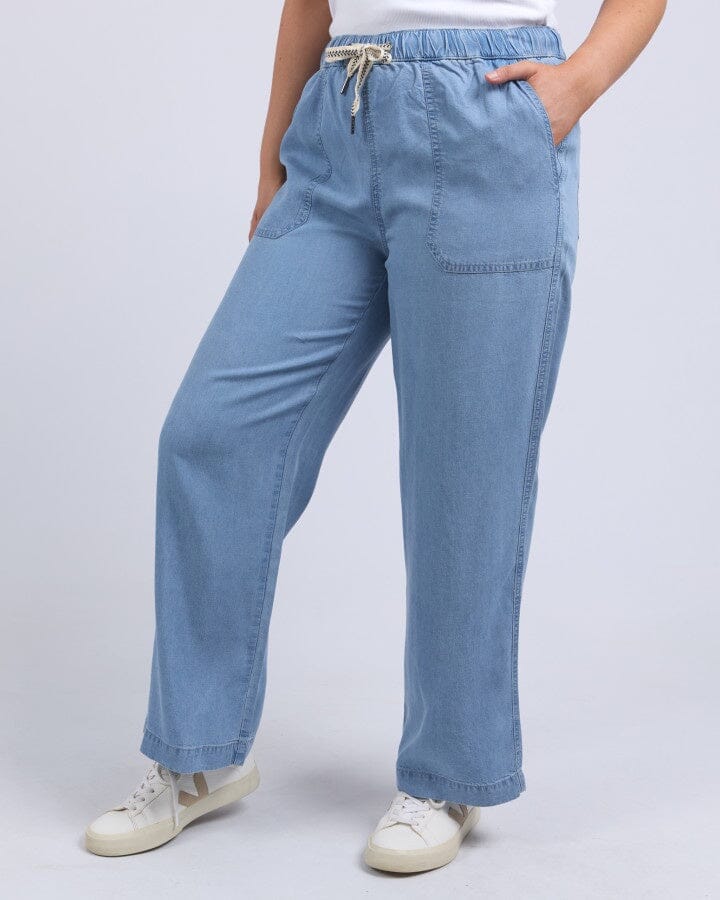 Payton Chambray Pant Mid Blue Wash