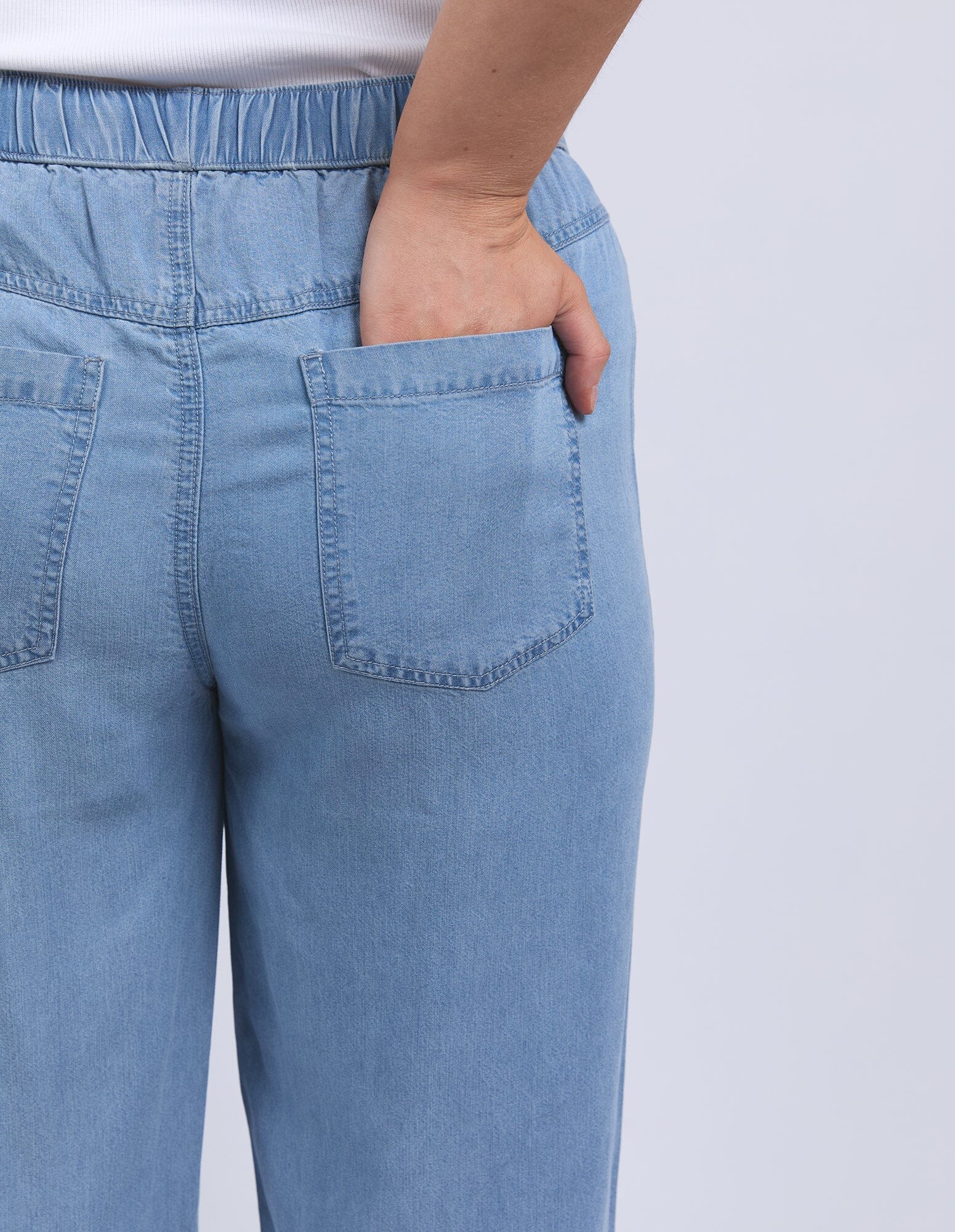 Payton Chambray Pant Mid Blue Wash